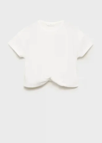 Baumwoll-T-Shirt mit Knoten
