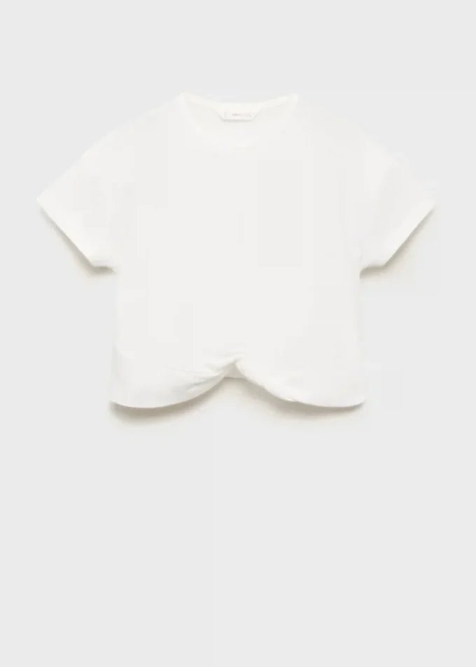 Baumwoll-T-Shirt mit Knoten Baumwoll-T-Shirt mit Knoten