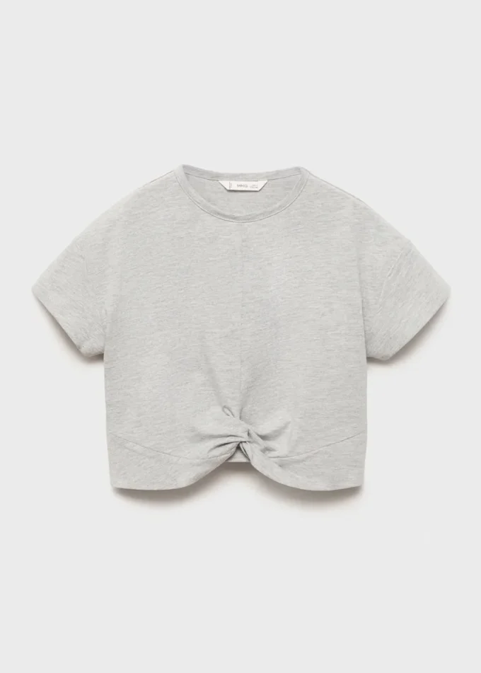 Baumwoll-T-Shirt mit Knoten Baumwoll-T-Shirt mit Knoten