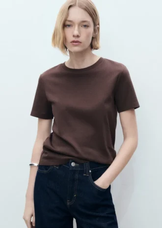Baumwoll-T-Shirt mit kurzen Ärmeln
