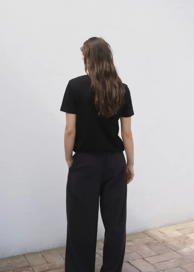 Baumwoll-T-Shirt mit kurzen Ärmeln