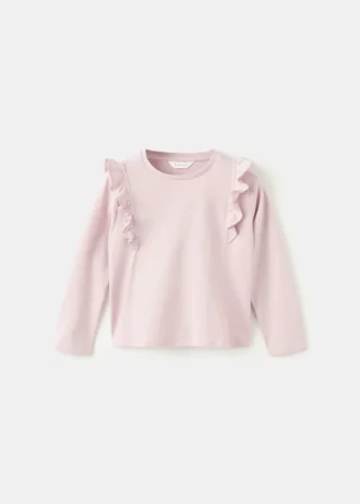 Baumwoll-T-Shirt mit Rüschen