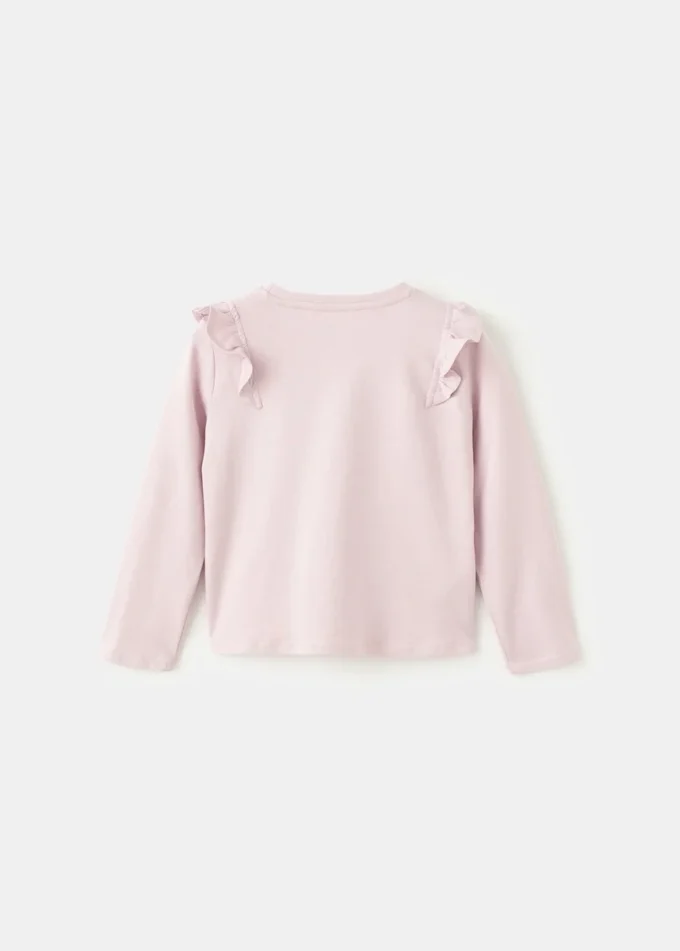 Baumwoll-T-Shirt mit Rüschen Baumwoll-T-Shirt mit Rüschen