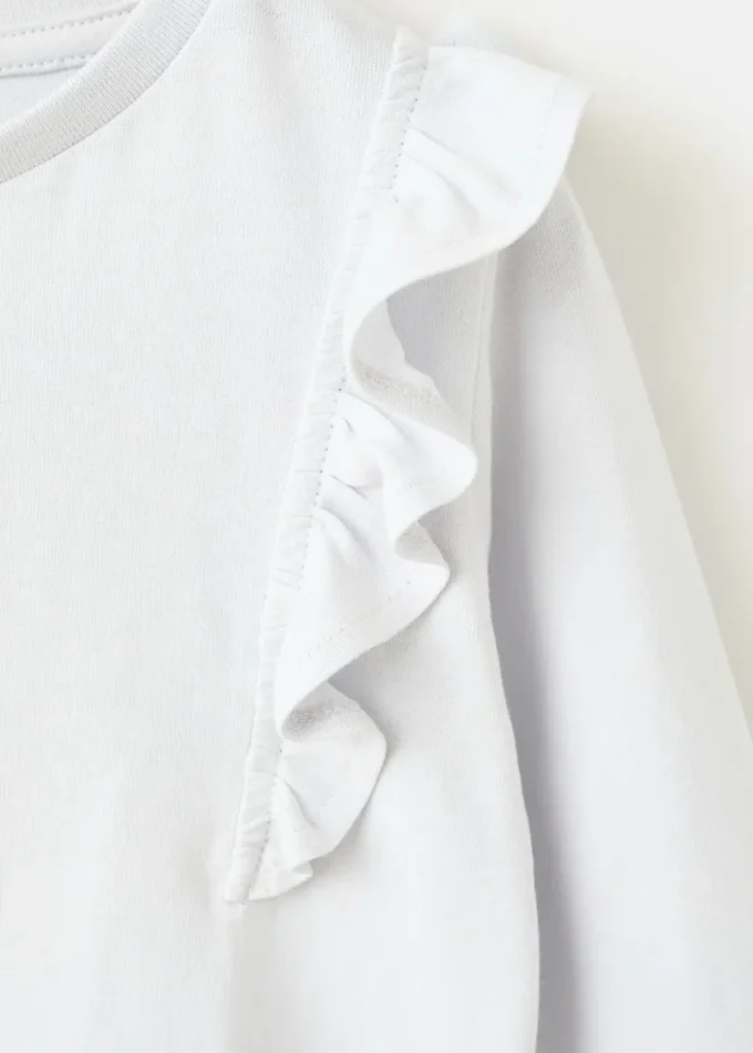 Baumwoll-T-Shirt mit Rüschen Baumwoll-T-Shirt mit Rüschen