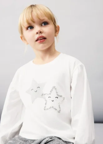 Baumwoll-T-Shirt mit Sternen