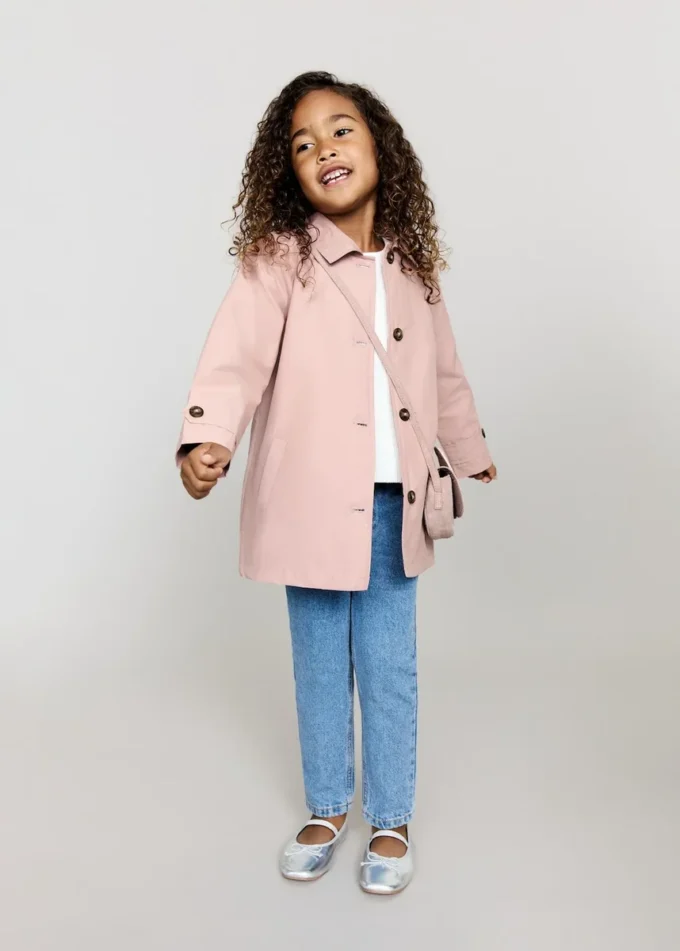 Baumwoll-Trenchcoat mit Knopfleiste
