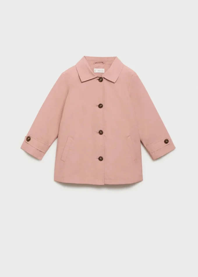 Baumwoll-Trenchcoat mit Knopfleiste
