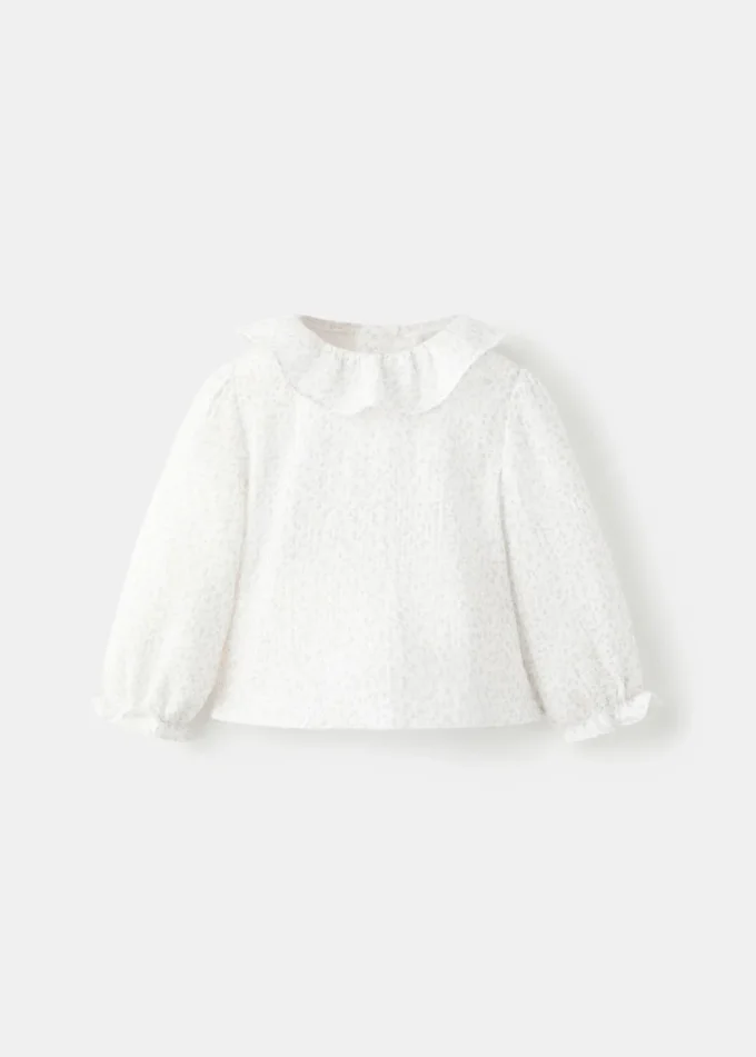 Baumwollbluse mit Blumenmuster