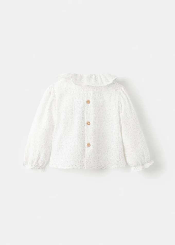 Baumwollbluse mit Blumenmuster