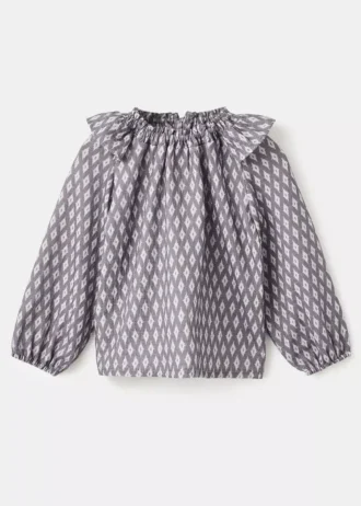Baumwollbluse mit ethnischem Print