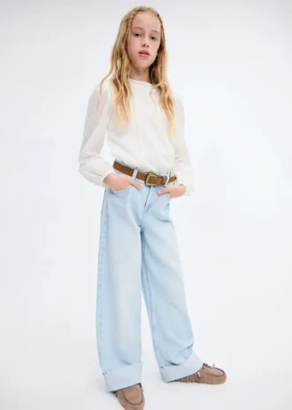 Baumwollbluse mit Spitze