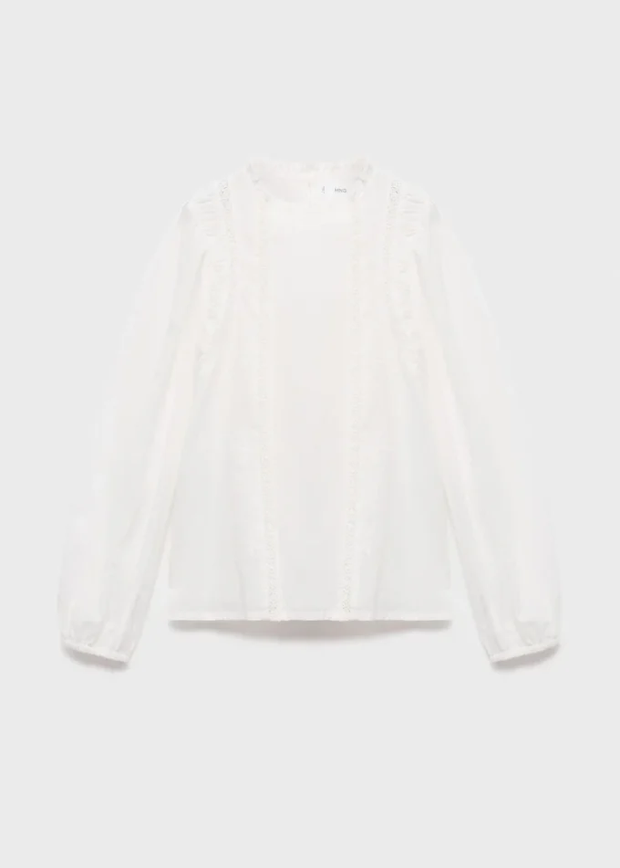 Baumwollbluse mit Spitze Baumwollbluse mit Spitze