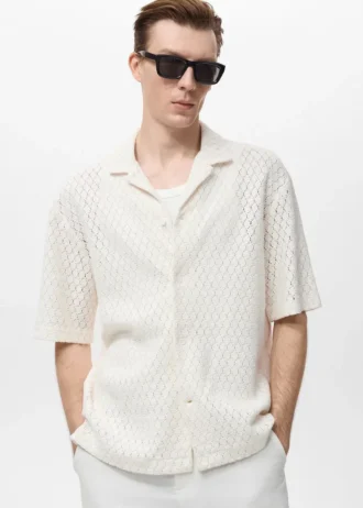Baumwollbluse mit Spitzendetails