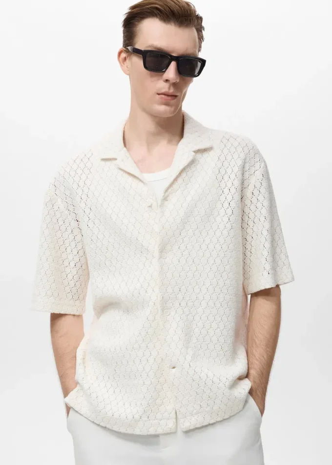 Baumwollbluse mit Spitzendetails