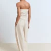 Baumwollhose mit Paperbag-Taille