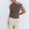 Baumwollhose mit Paperbag-Taille