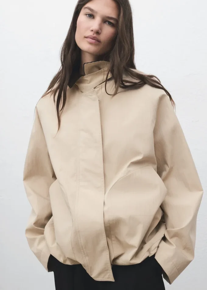 Baumwolljacke mit Cordkragen Baumwolljacke mit Cordkragen