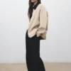 Baumwolljacke mit Cordkragen Baumwolljacke mit Cordkragen