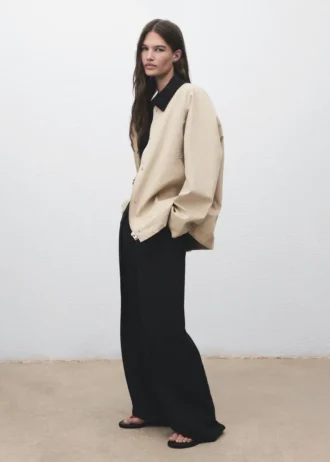 Baumwolljacke mit Cordkragen