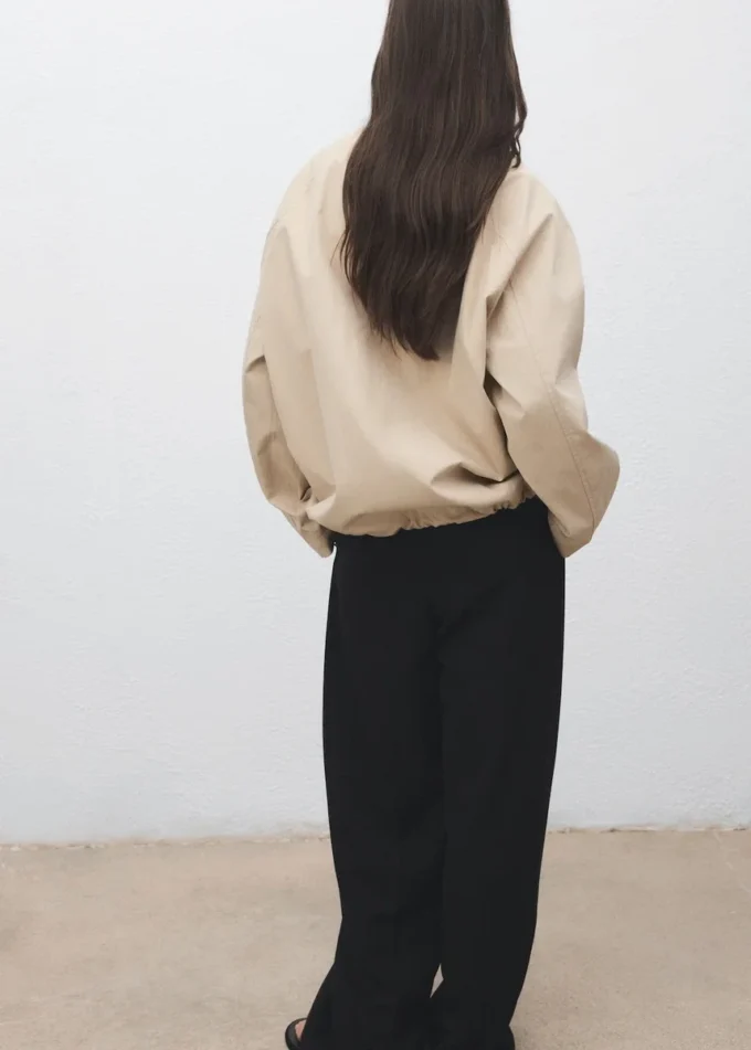 Baumwolljacke mit Cordkragen Baumwolljacke mit Cordkragen