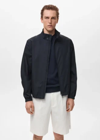 Baumwolljacke mit Knopfkragen