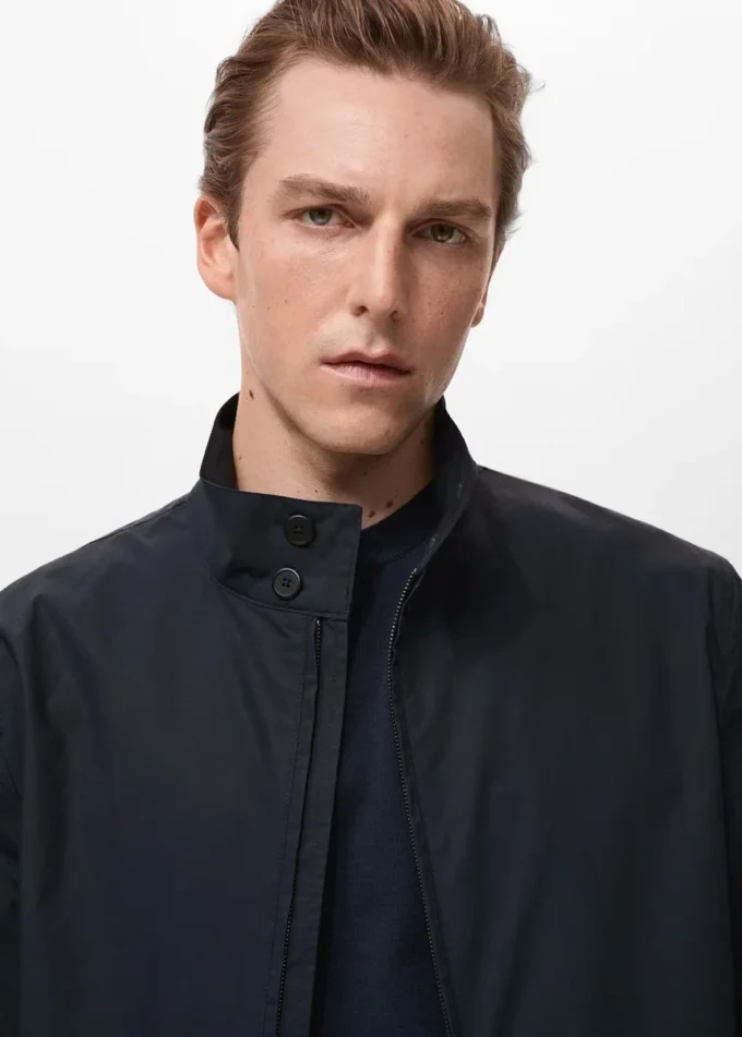 Baumwolljacke mit Knopfkragen Baumwolljacke mit Knopfkragen