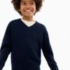 Baumwollpullover mit V-Ausschnitt Baumwollpullover mit V-Ausschnitt
