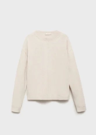 Baumwollpullover mit Ziernähten