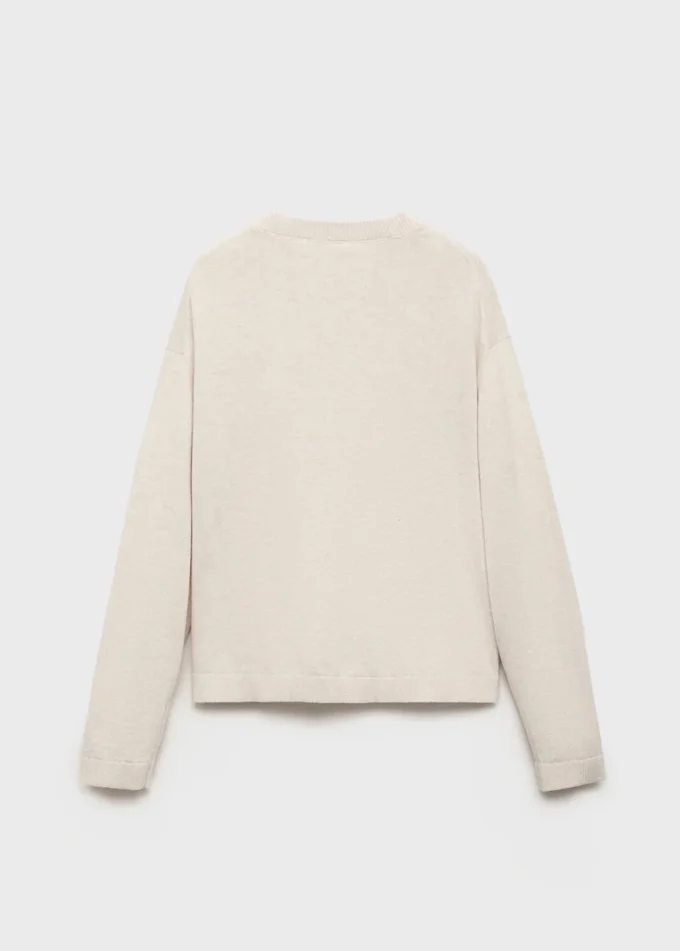 Baumwollpullover mit Ziernähten Baumwollpullover mit Ziernähten