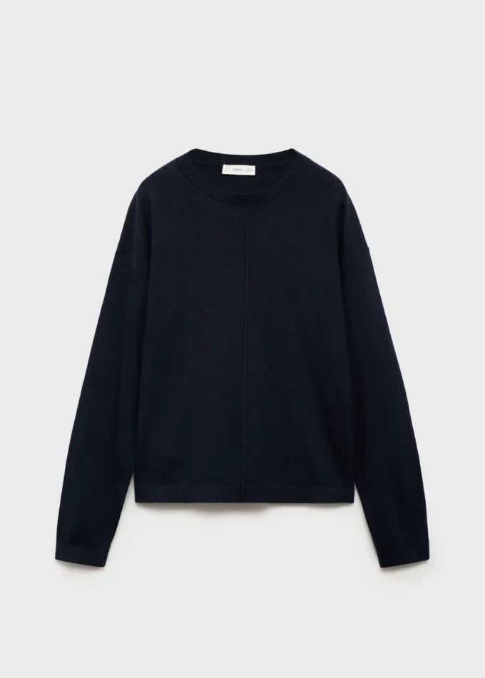 Baumwollpullover mit Ziernähten Baumwollpullover mit Ziernähten