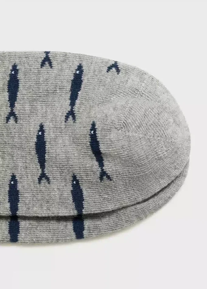 Baumwollsocken mit Fischprint