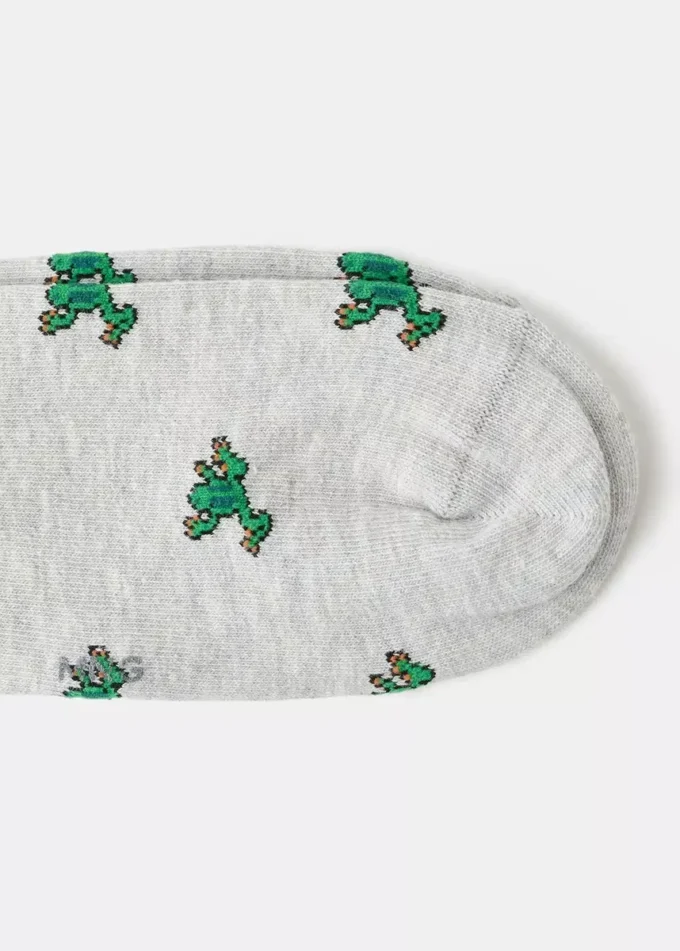 Baumwollsocken mit Froschmuster Baumwollsocken mit Froschmuster