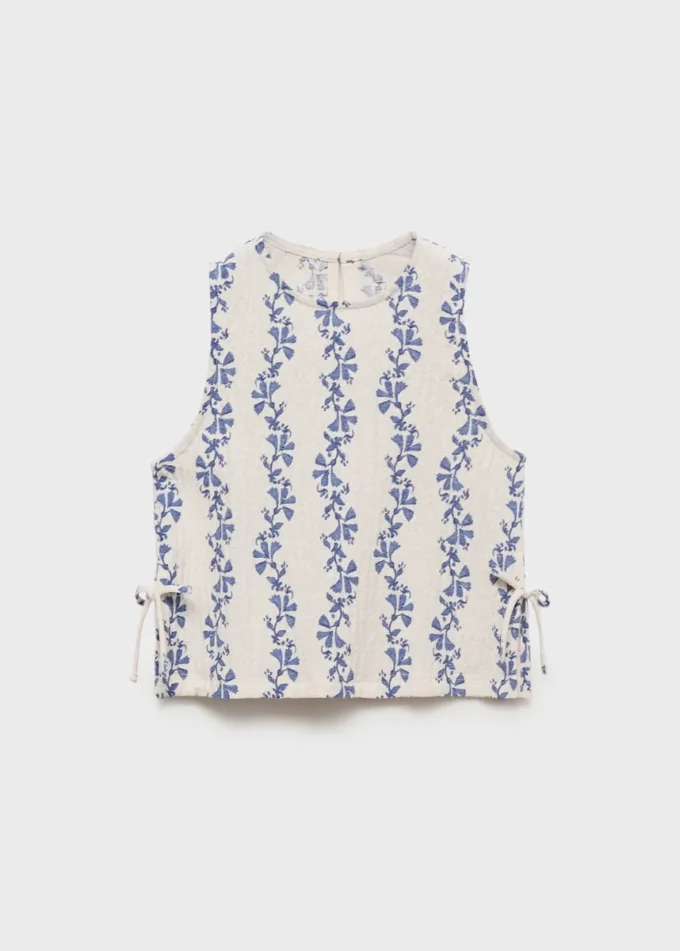 Bedruckte Bluse mit Schleife Bedruckte Bluse mit Schleife