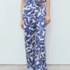 Bedruckte Hose aus Leinenmischung Bedruckte Hose aus Leinenmischung