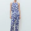 Bedruckte Hose aus Leinenmischung Bedruckte Hose aus Leinenmischung