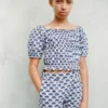 Bedruckte Leinenbluse Bedruckte Leinenbluse