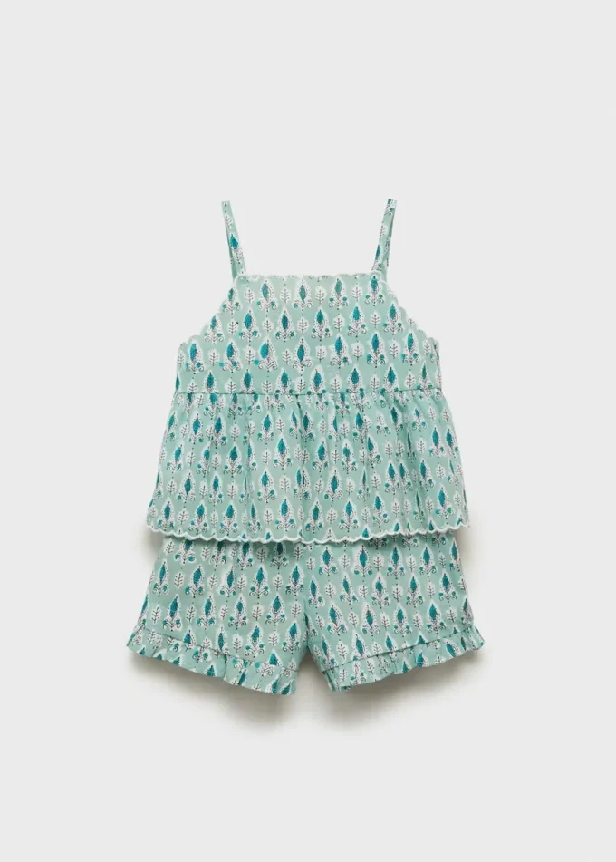 Bedruckter kurzer Pyjama Bedruckter kurzer Pyjama
