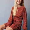 Bedruckte Bluse mit Puffärmeln