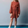 Bedruckte Bluse mit Puffärmeln