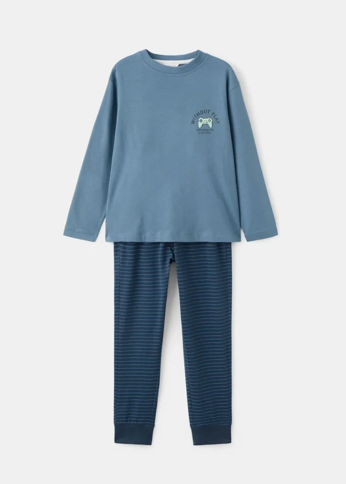 Bedruckter langer Pyjama Bedruckter langer Pyjama