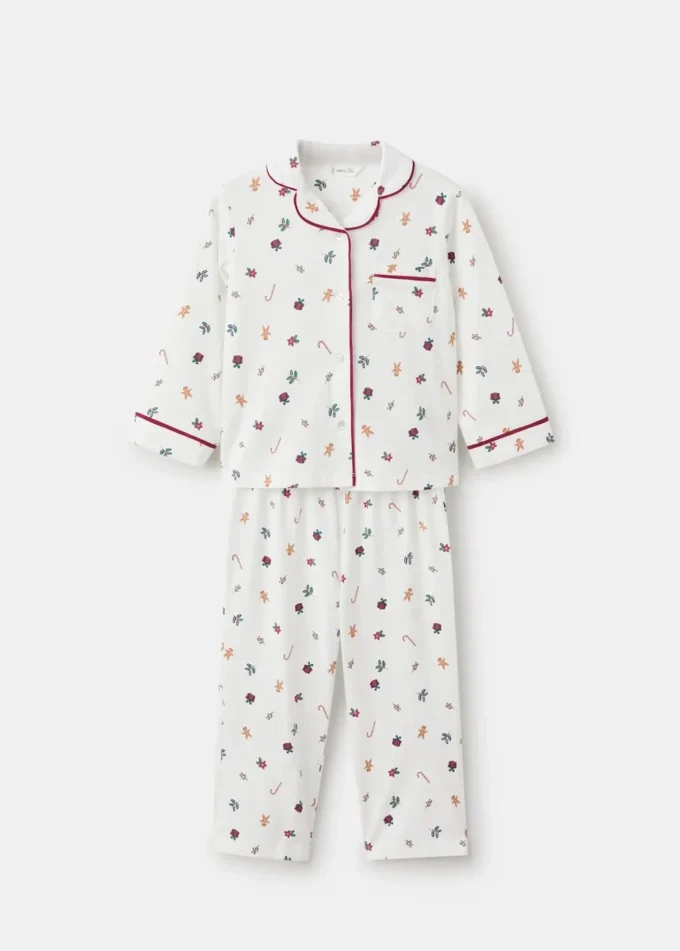 Bedruckter langer Pyjama