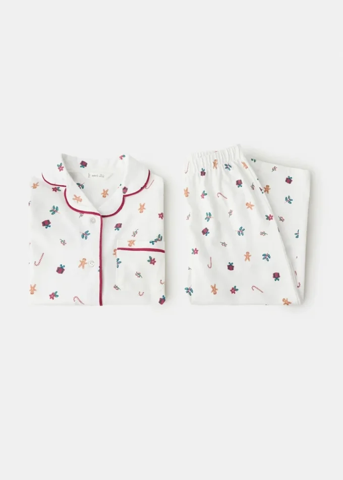 Bedruckter langer Pyjama