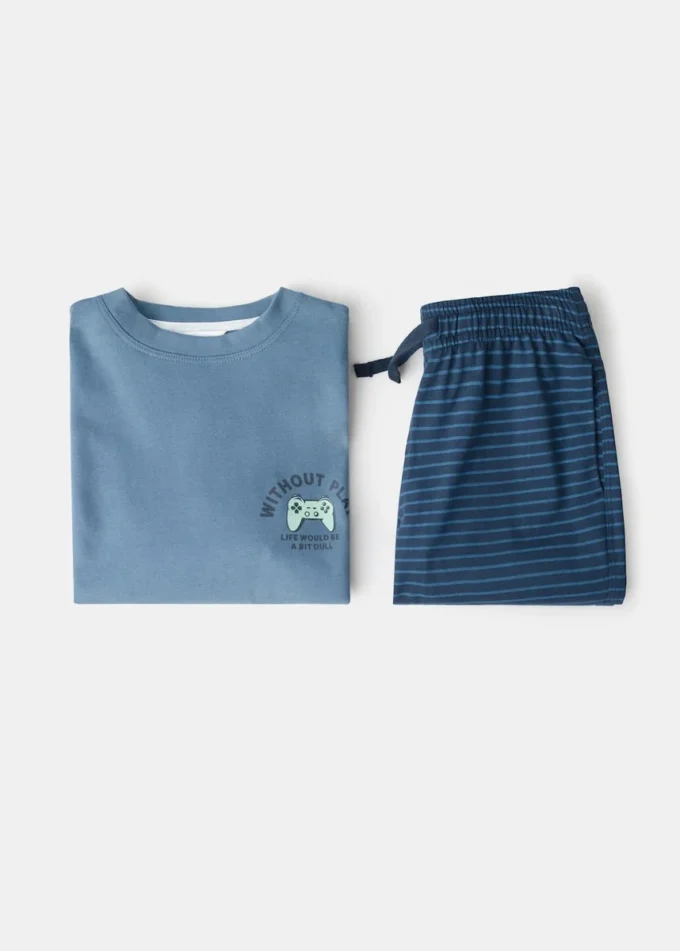 Bedruckter langer Pyjama Bedruckter langer Pyjama