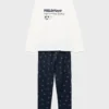 Bedruckter langer Pyjama mit Kaninchenmotiv