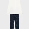 Bedruckter langer Pyjama mit Kaninchenmotiv