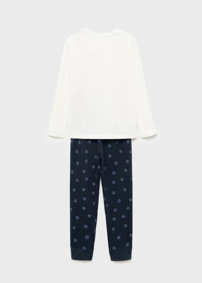 Bedruckter langer Pyjama mit Kaninchenmotiv