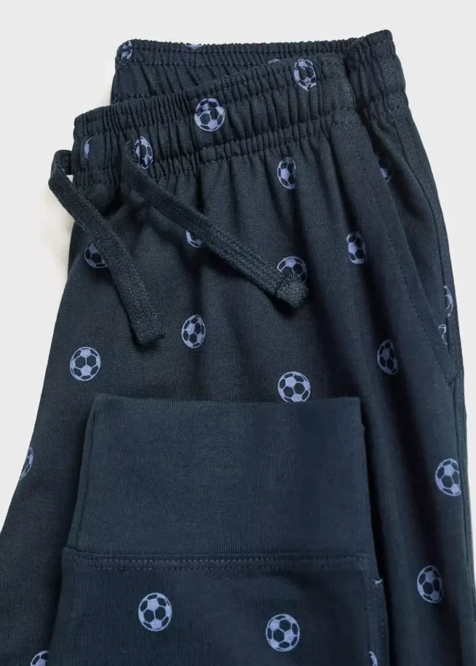 Bedruckter langer Pyjama mit Kaninchenmotiv