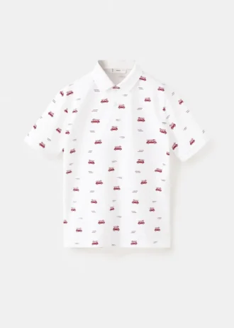 Bedrucktes Baumwoll-Poloshirt