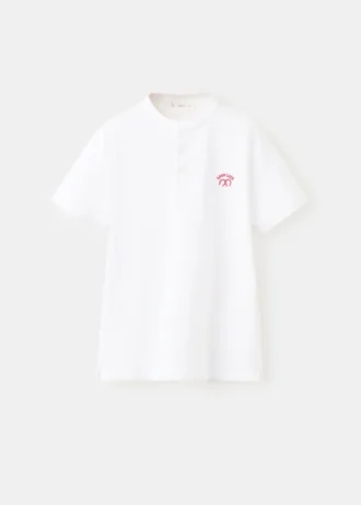 Bedrucktes Baumwoll-Poloshirt