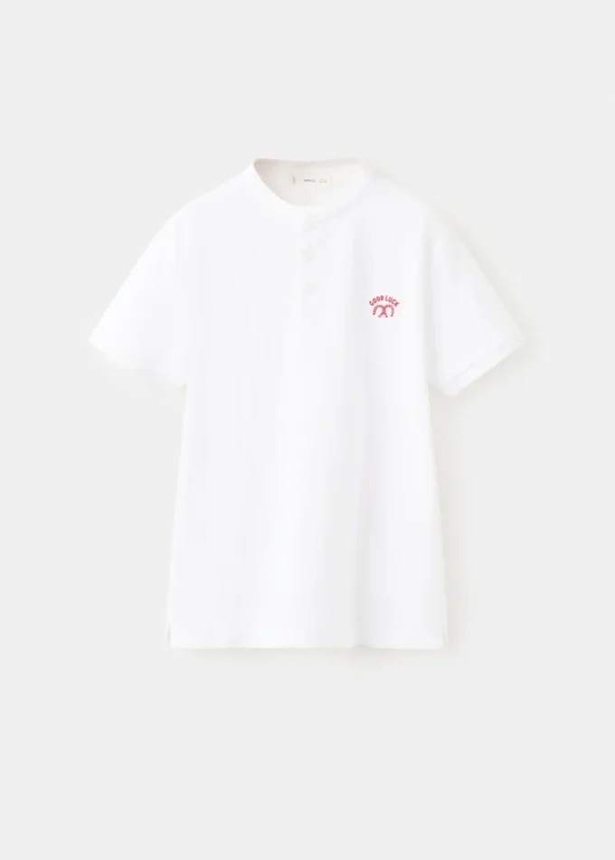 Bedrucktes Baumwoll-Poloshirt